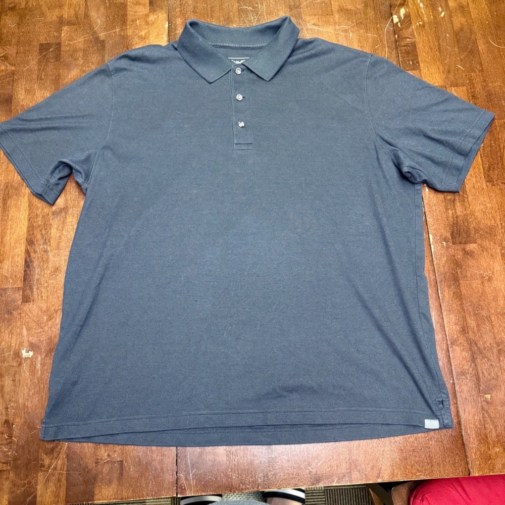 Eddie Bauer Polo Shirt Mens XL Grey Travex Short Sleeve Textured Performance